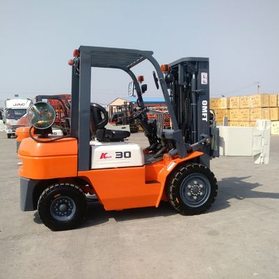Lift height 3000-7000mm Steel Rubber 3.0 Ton Dual Fuel Forklift Truck K Model Ce ISO