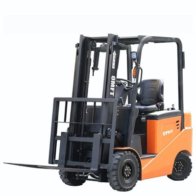 2ton Electric Forklift Truck with Steel and Rubber Tires 3m Two Stage Full Free Mast
