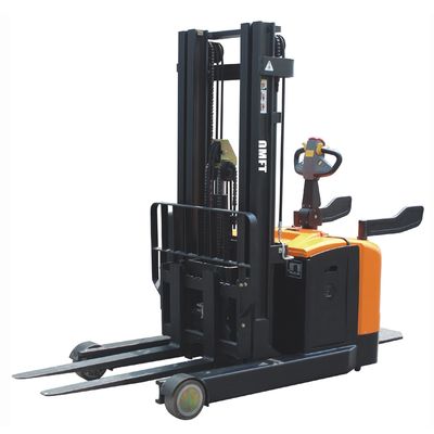 1690mm Min. Turning Radius 2 T Stand on Electric Reach Stacker Truck with 5.0m Mast