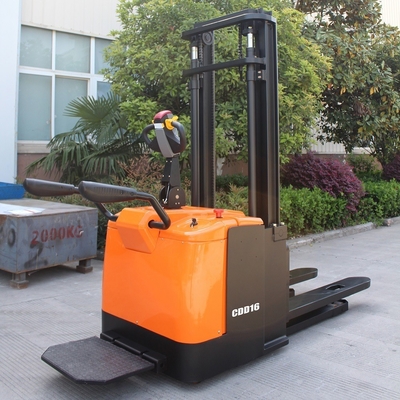 Food Industry Electric Power Pallet Stacker Free Battery Charger and 1.6 Ton Capacity