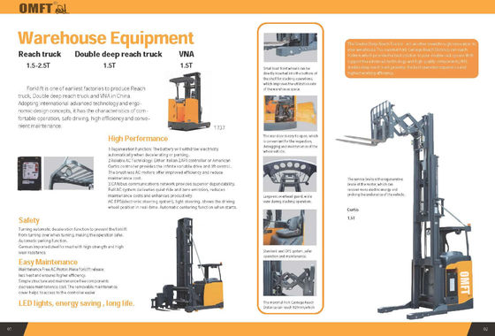 1ton 1.5ton Electric Reach Truck with Battery and Charger 11m 12m Tcm/Linde/Yale/Toyota/Crown/Hyster/Heli/Ep/Hangcha