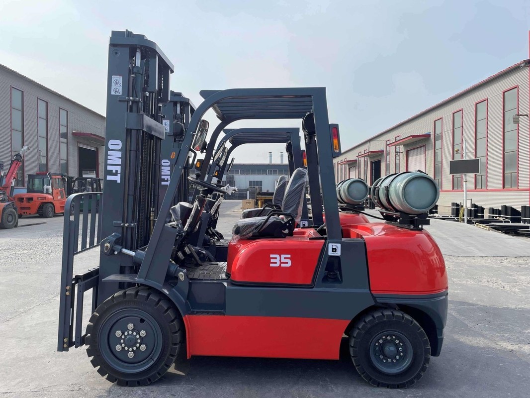 3.5ton Gasoline Lp Gas Dual Fuel Forklift Trucks with Side Shift Solid Tyre Toyota Technical Petrol LPG Forklift