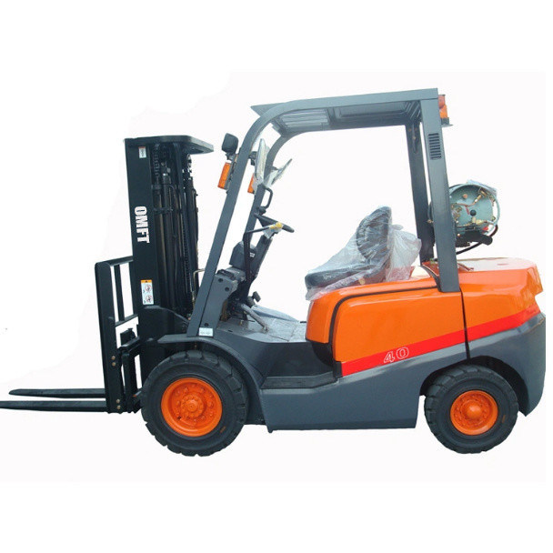 4ton Dual Fuel Forklift with Solid Tires and Side Shift Tcm Technical Petrol LPG Forklift