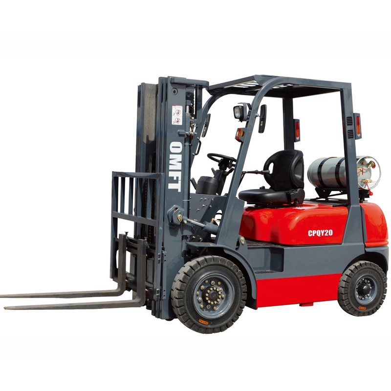 Min. Width of Right Angle Stacking 4110mm 2 Ton Dual Fuel Forklift with Cushion Tires