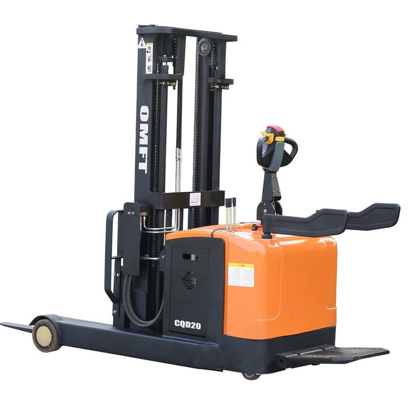 CQD20 2ton 2000kg Stand-on Electric Reach Stacker Truck with 3.5m 3500mm Duplex Mast